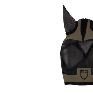 Máscara anti-moscas Equestro com logótipo frontal Noz Castanho Máscara anti-moscas Equestro com logótipo frontal Noz Castanho