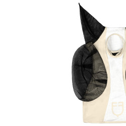 Máscara anti-moscas Equestro bicolor em malha After glow / branco brilhante