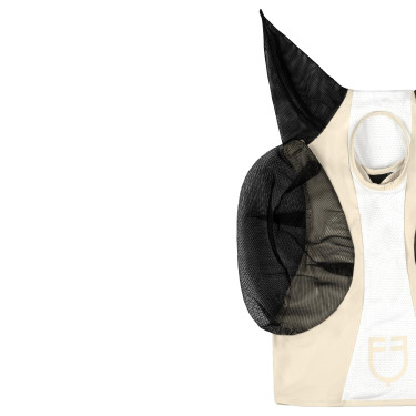Máscara anti-moscas Equestro bicolor em malha After glow / branco brilhante