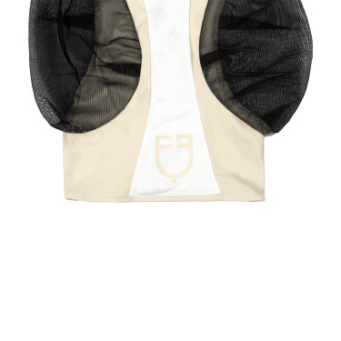 Máscara anti-moscas Equestro bicolor em malha After glow / branco brilhante