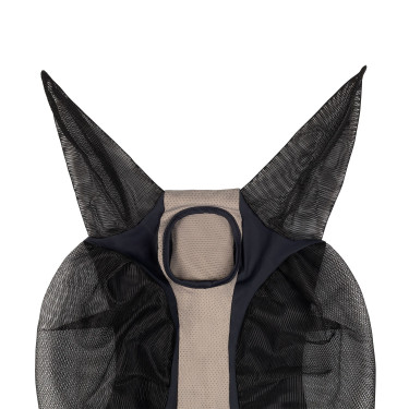 Máscara anti-moscas Equestro bicolor em malha Antracite / flanela cinzenta