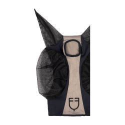 Máscara anti-moscas Equestro bicolor em malha Antracite / flanela cinzenta