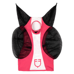 Máscara anti-moscas Equestro bicolor em malha Madressilva / branco brilhante
