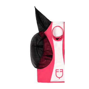 Máscara anti-moscas Equestro bicolor em malha Madressilva / branco brilhante