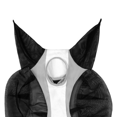 Máscara anti-moscas Equestro bicolor em malha Rocha lunar / branco brilhante