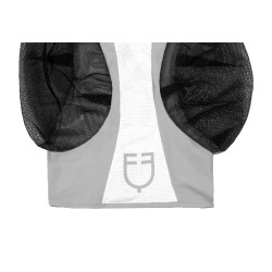 Máscara anti-moscas Equestro bicolor em malha Rocha lunar / branco brilhante