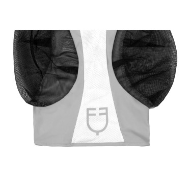 Máscara anti-moscas Equestro bicolor em malha Rocha lunar / branco brilhante