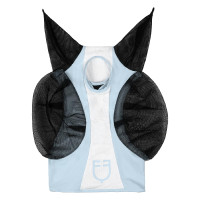 Máscara anti-moscas Equestro bicolor em malha Omphalodes / branco brilhante