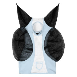 Máscara anti-moscas Equestro bicolor em malha Omphalodes / branco brilhante