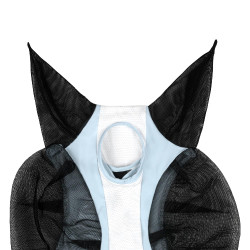 Máscara anti-moscas Equestro bicolor em malha Omphalodes / branco brilhante