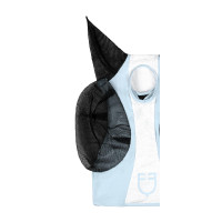 Máscara anti-moscas Equestro bicolor em malha Omphalodes / branco brilhante