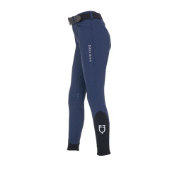Calças de equitação infantis unissexo Equestro x FISE com grip nos joelhos Blazer marinho Azul-marinho