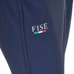 Calças de equitação infantis unissexo Equestro x FISE com grip nos joelhos Blazer marinho Azul-marinho