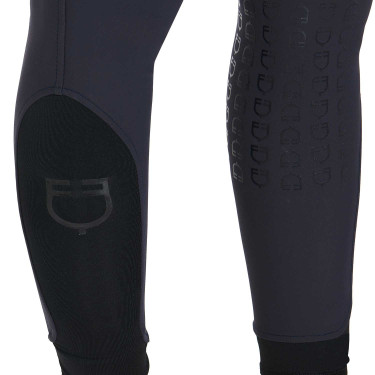 Calças de equitação femininas Equestro full grip de cintura alta forradas em polar Blazer marinho Azul-marinho