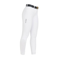 Calças de equitação femininas Equestro full grip de cintura alta forradas em polar Branco