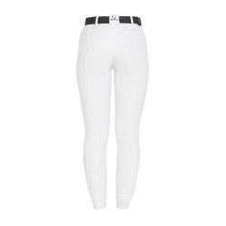 Calças de equitação femininas Equestro full grip de cintura alta forradas em polar Branco