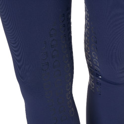 Calça de equitação feminina Equestro com grip nos joelhos de cintura alta Blazer marinho Azul-marinho