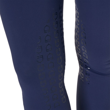 Calça de equitação feminina Equestro com grip nos joelhos de cintura alta Blazer marinho Azul-marinho