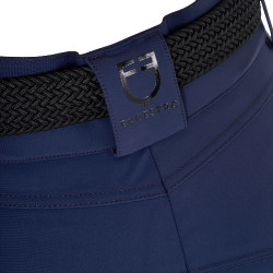 Calça de equitação feminina Equestro com grip nos joelhos de cintura alta Blazer marinho Azul-marinho