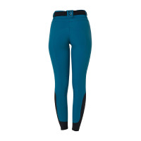 Calça de equitação feminina Equestro com grip nos joelhos de cintura alta Coral azul