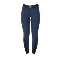 Calças de equitação femininas Equestro x FISE com full grip Blazer marinho Azul-marinho Calças de equitação femininas Equestro x FISE com full grip Blazer marinho Azul-marinho
