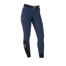 Calças de equitação femininas Equestro x FISE com full grip Blazer marinho Azul-marinho