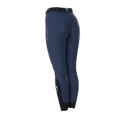 Calças de equitação femininas Equestro x FISE com full grip Blazer marinho Azul-marinho