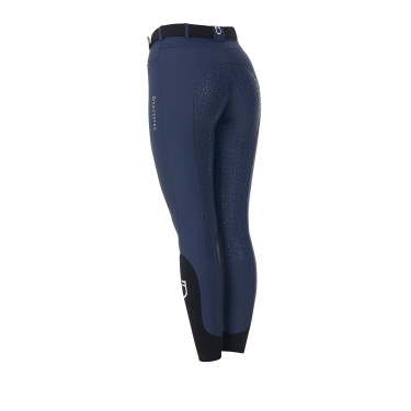 Calças de equitação femininas Equestro x FISE com full grip Blazer marinho Azul-marinho