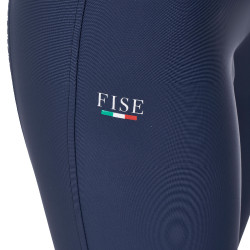 Calças de equitação femininas Equestro x FISE com full grip Blazer marinho Azul-marinho