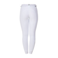 Calças de equitação femininas Equestro x FISE com full grip Branco Calças de equitação femininas Equestro x FISE com full grip Branco