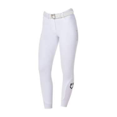 Calças de equitação femininas Equestro x FISE com full grip Branco Calças de equitação femininas Equestro x FISE com full grip Branco