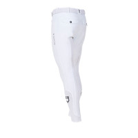 Calças de equitação masculinas Equestro x FISE full grip Branco Calças de equitação masculinas Equestro x FISE full grip Branco