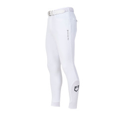Calças de equitação masculinas Equestro x FISE full grip Branco