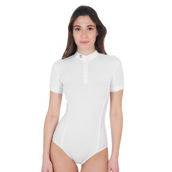 Polo de competição Equestro feminino de manga curta Branco