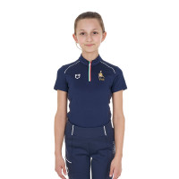 Polo de treino Equestro x FISE de mangas curtas unissexo para criança Blazer marinho Azul-marinho