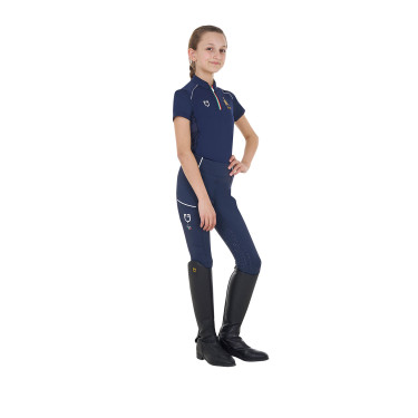 Polo de treino Equestro x FISE de mangas curtas unissexo para criança Blazer marinho Azul-marinho
