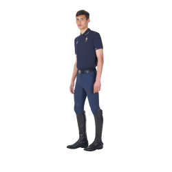 Polo de treino masculino Equestro x FISE três botões manga curta Blazer marinho Azul-marinho