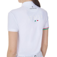 Polo de competição Equestro x FISE feminino, corte slim, mangas curtas Branco Polo de competição Equestro x FISE feminino, corte slim, mangas curtas Branco