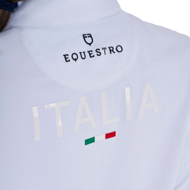 Polo de concurso para menina de mangas compridas Equestro x FISE Branco