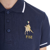Polo infantil unissex Equestro x FISE em tecido técnico de mangas curtas Blazer marinho Azul-marinho Polo infantil unissex Equestro x FISE em tecido técnico de mangas curtas Blazer marinho Azul-marinho