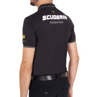 Polo masculino Equestro Scuderia de manga curta Preto