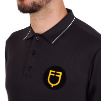 Polo masculino Equestro Scuderia de manga curta Preto