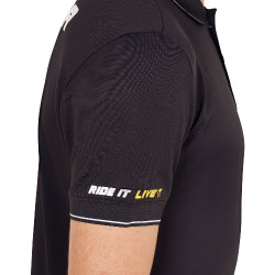 Polo masculino Equestro Scuderia de manga curta Preto