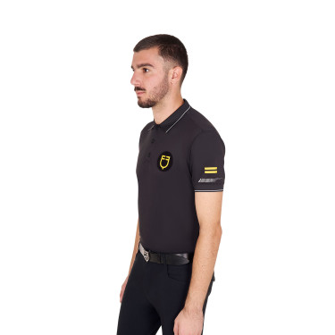 Polo masculino Equestro Scuderia de manga curta Preto