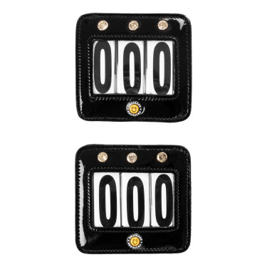 Porta-número de concurso Equestro com cristais Preto