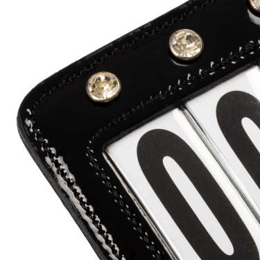 Porta-número de concurso Equestro com cristais Preto