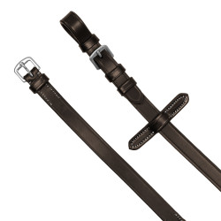 Renas de borracha Equestro com grip em relevo e acabamentos prateados Castanho escuro