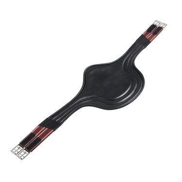 Cinta de salto Equestro em couro com protetor de fivelas Preto