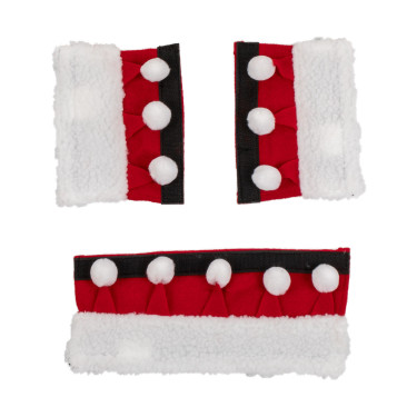 Conjunto de Natal Supreme cobre-narigueira + protetores de montantes Vermelho