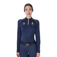 Camada base de treino feminina Equestro x FISE Blazer marinho Azul-marinho Camada base de treino feminina Equestro x FISE Blazer marinho Azul-marinho
